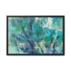 Cerulean Thicket – Teal Abstract Framed Canvas Wall Art, Modern Textured Decor