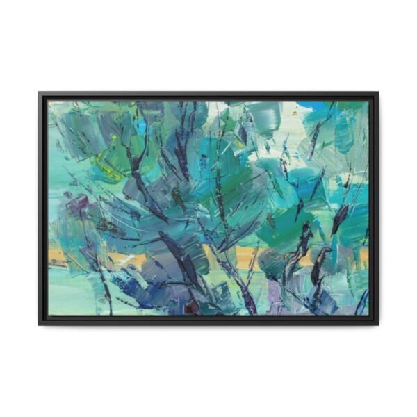 979654813991156777_2048.jpeg Cerulean Thicket – Teal Abstract Framed Canvas Wall Art, Modern Textured Decor