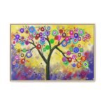 Prismatic Bloomtree – Colorful Tree Wall Art, Gallery-Style Framed Canvas